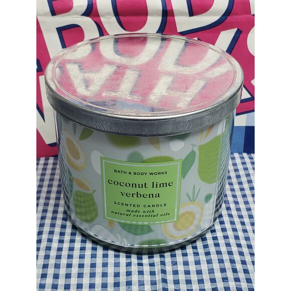 BBW Coconut Lime Verbena Large 3 Wick Candle Home Fragrance Decor - Picture 1 of 2